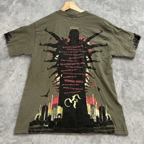Kallusive Shirt Mens M Guardian Angel Double Sided Tee Hip Hop Streetwear Y2K - Picture 12 of 14